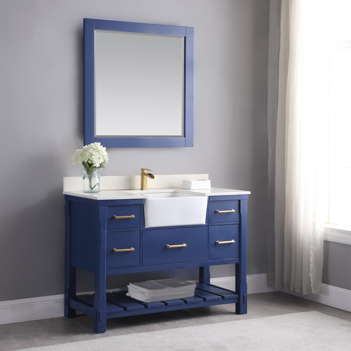 Altair Georgia 48" Single Bathroom Vanity with White Farmhouse Basin