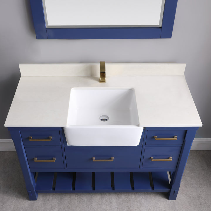 Altair Georgia 48" Single Bathroom Vanity with White Farmhouse Basin