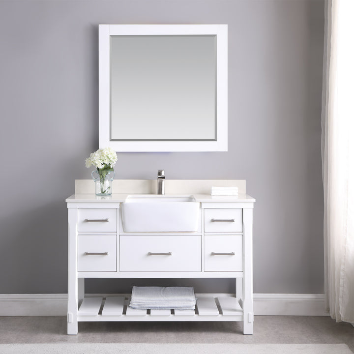 Altair Georgia 48" Single Bathroom Vanity with White Farmhouse Basin