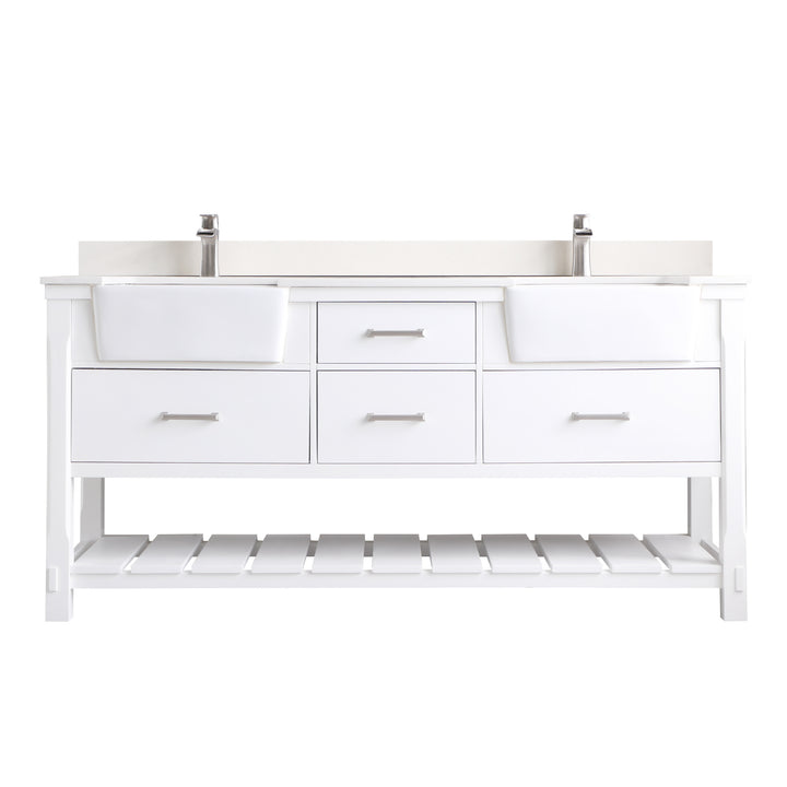 Altair Georgia 72" Double Bathroom Vanity Set with White Farmhouse Basins