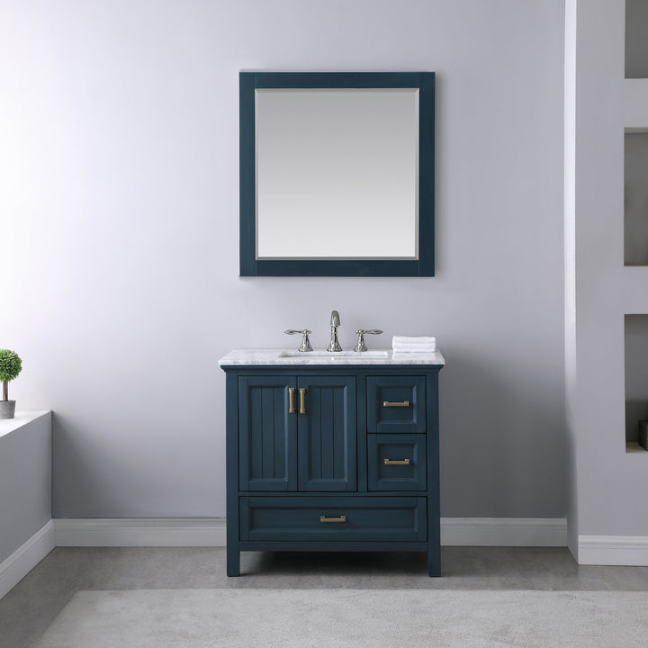 Altair Isla 36" Single Bathroom Vanity Set with Carrara White Marble Countertop