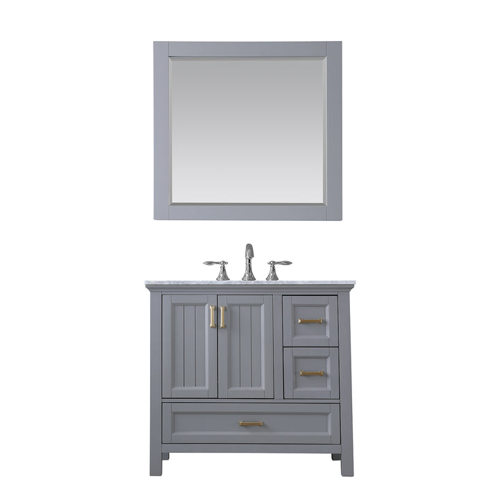 Altair Isla 36" Single Bathroom Vanity Set with Carrara White Marble Countertop