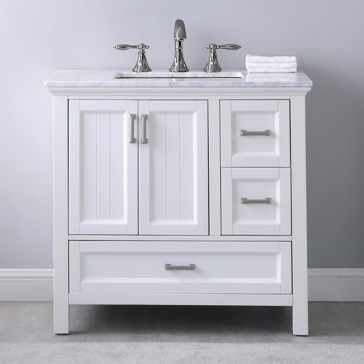 Altair Isla 36" Single Bathroom Vanity Set with Carrara White Marble Countertop