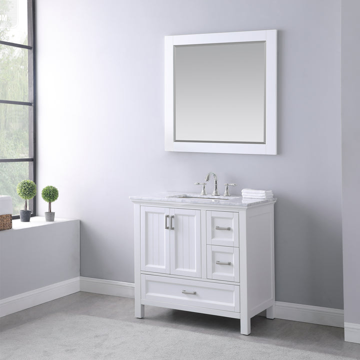 Altair Isla 36" Single Bathroom Vanity Set with Carrara White Marble Countertop