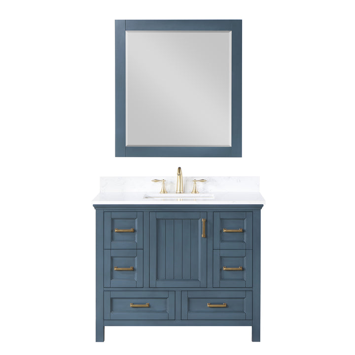 Altair Isla 42" Single Bathroom Vanity Set with Composite Aosta White Stone Countertop