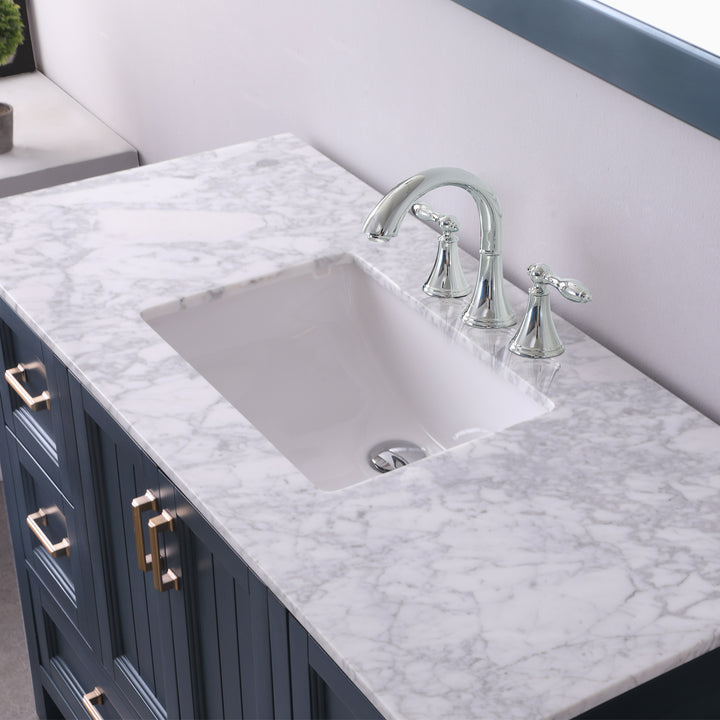 Altair Isla 48" Single Bathroom Vanity Set with Carrara White Marble Countertop