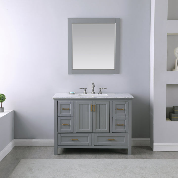 Altair Isla 48" Single Bathroom Vanity Set with Carrara White Marble Countertop