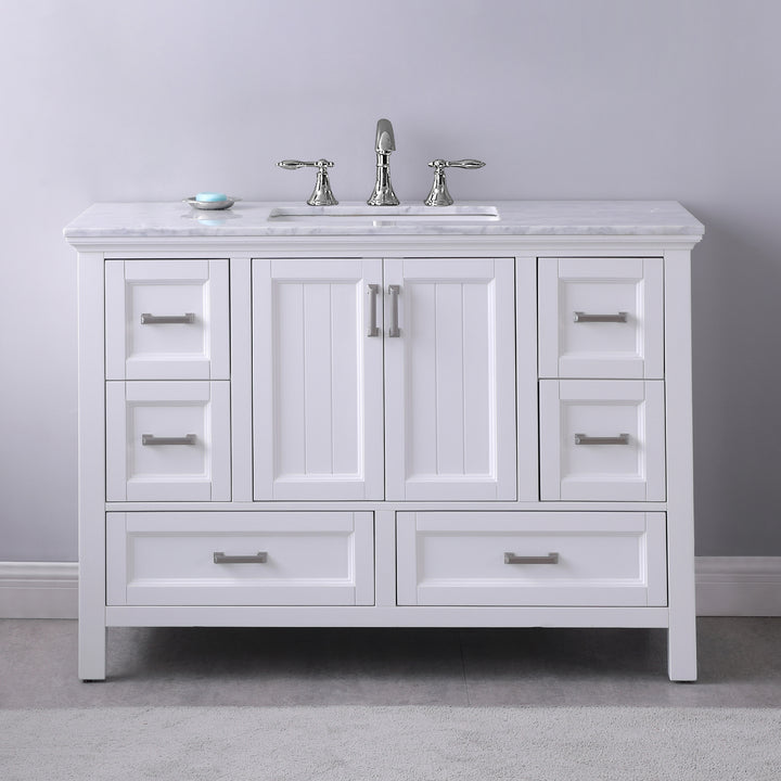 Altair Isla 48" Single Bathroom Vanity Set with Carrara White Marble Countertop