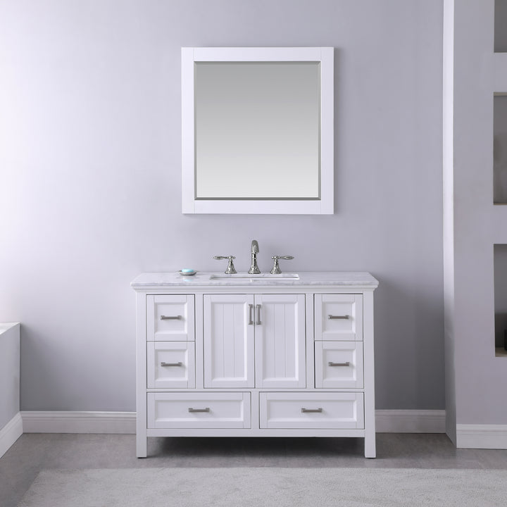 Altair Isla 48" Single Bathroom Vanity Set with Carrara White Marble Countertop