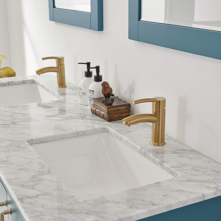 Altair Sutton 60" Double Bathroom Vanity Set with Marble Countertop