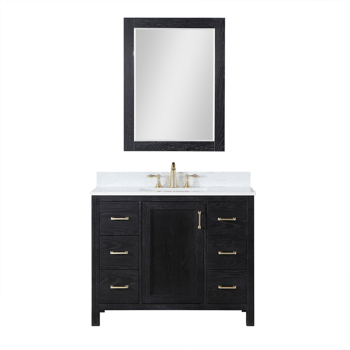 Altair Wildy Hadiya 42" Single Bathroom Vanity Set with Aosta White Composite Stone Countertop)