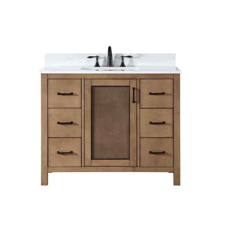 Altair Wildy Hadiya 42" Single Bathroom Vanity Set with Aosta White Composite Stone Countertop)