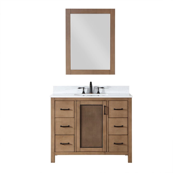 Altair Wildy Hadiya 42" Single Bathroom Vanity Set with Aosta White Composite Stone Countertop)