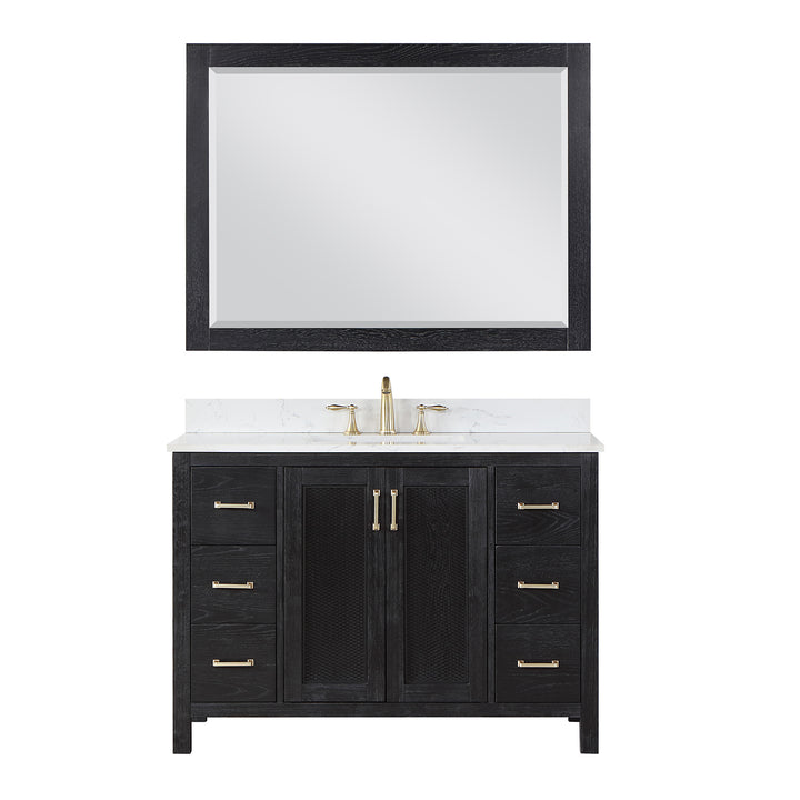 Altair Hadiya 48" Single Bathroom Vanity Set with Aosta White Composite Stone Countertop