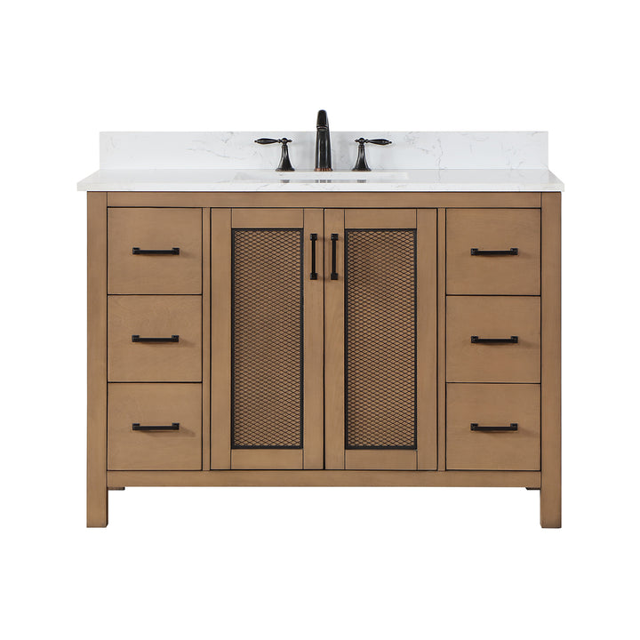 Altair Hadiya 48" Single Bathroom Vanity Set with Aosta White Composite Stone Countertop