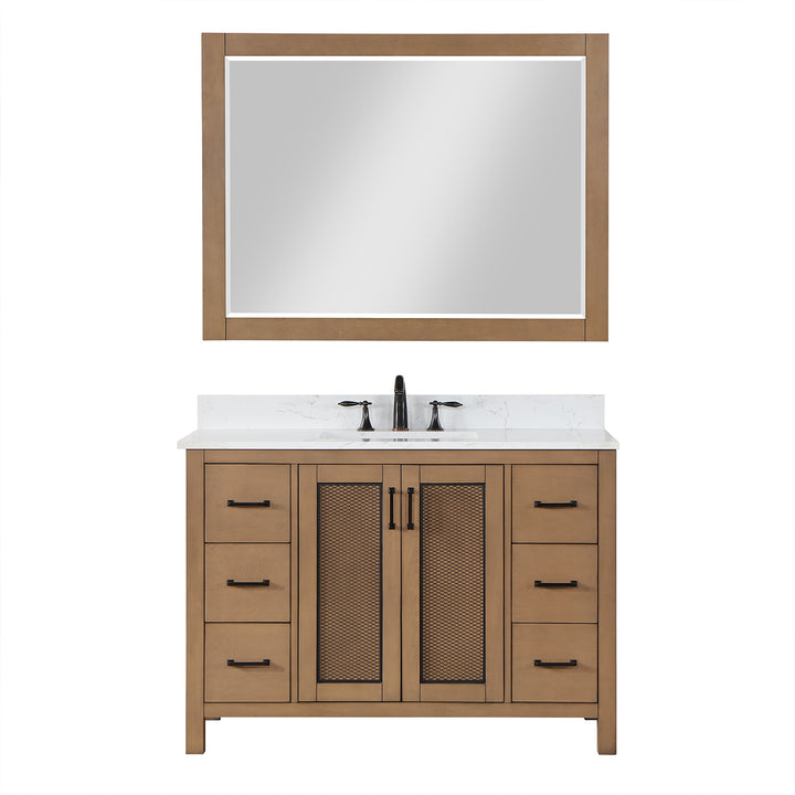 Altair Hadiya 48" Single Bathroom Vanity Set with Aosta White Composite Stone Countertop