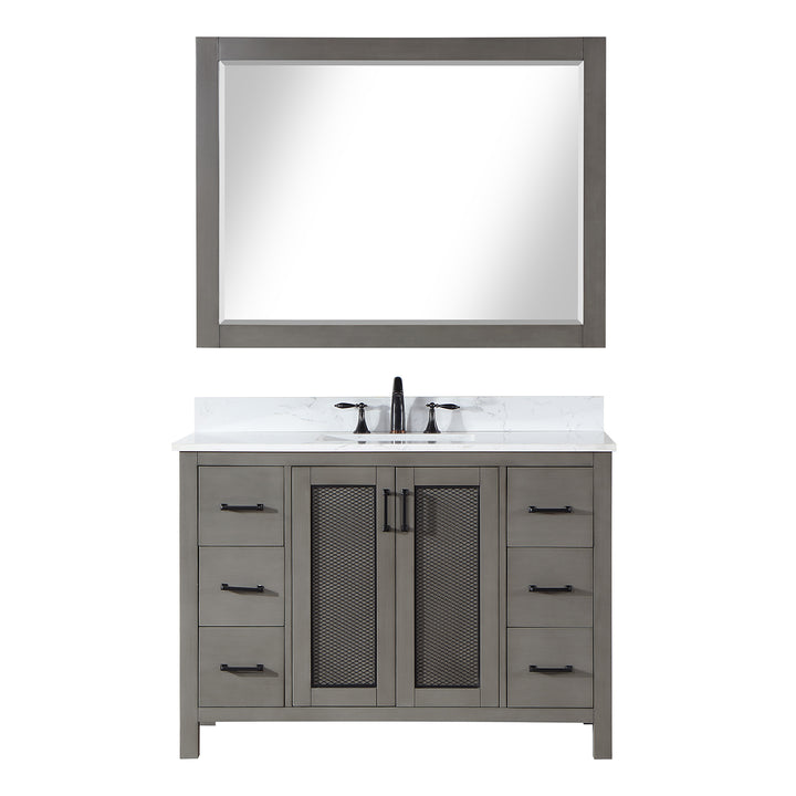 Altair Hadiya 48" Single Bathroom Vanity Set with Aosta White Composite Stone Countertop