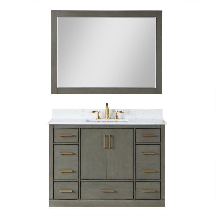 Altair Monna 48" Single Bathroom Vanity Set with Aosta White Composite Stone Countertop