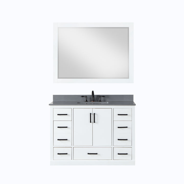 Altair Monna 48" Single Bathroom Vanity Set with Aosta White Composite Stone Countertop