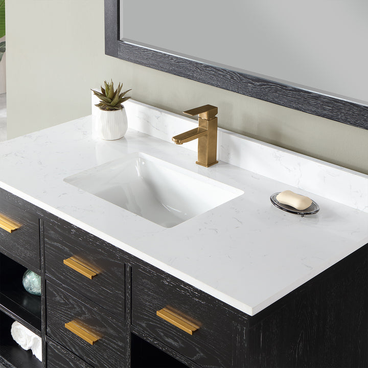 Altair Kesia 48" Single Bathroom Vanity Set with Aosta White Composite Stone Countertop