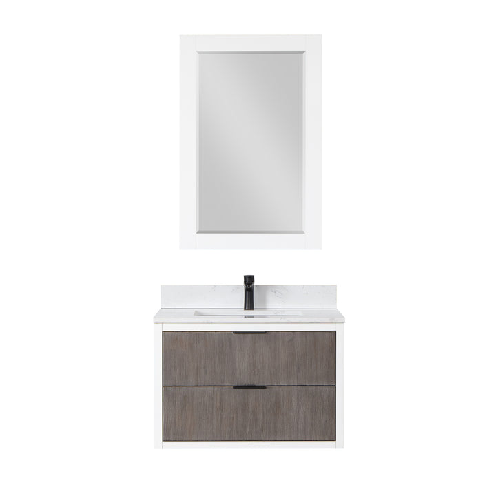 Altair Dione Single Bathroom Vanity Set with Aosta White Stone Countertop