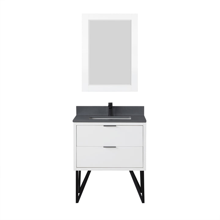 Altair Helios 30" Single Bathroom Vanity Set with Concrete Gray Stone Countertop