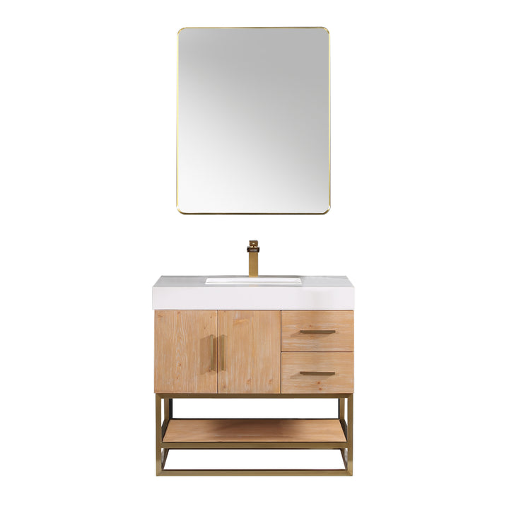 Altair Bianco Single Bathroom Vanity with White Composite Stone Countertop