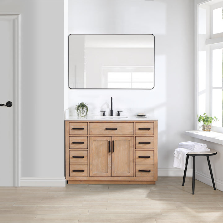 Altair Gavino 48" Single Bathroom Vanity with Composite Stone Countertop 557048-RB-GW