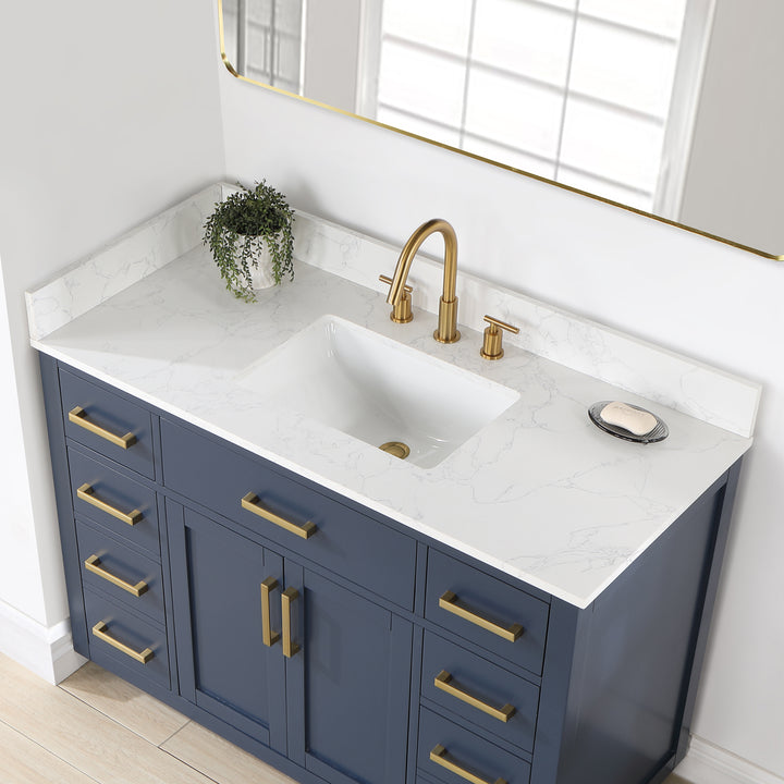 Altair Gavino 48" Single Bathroom Vanity with Composite Stone Countertop 557048-RB-GW