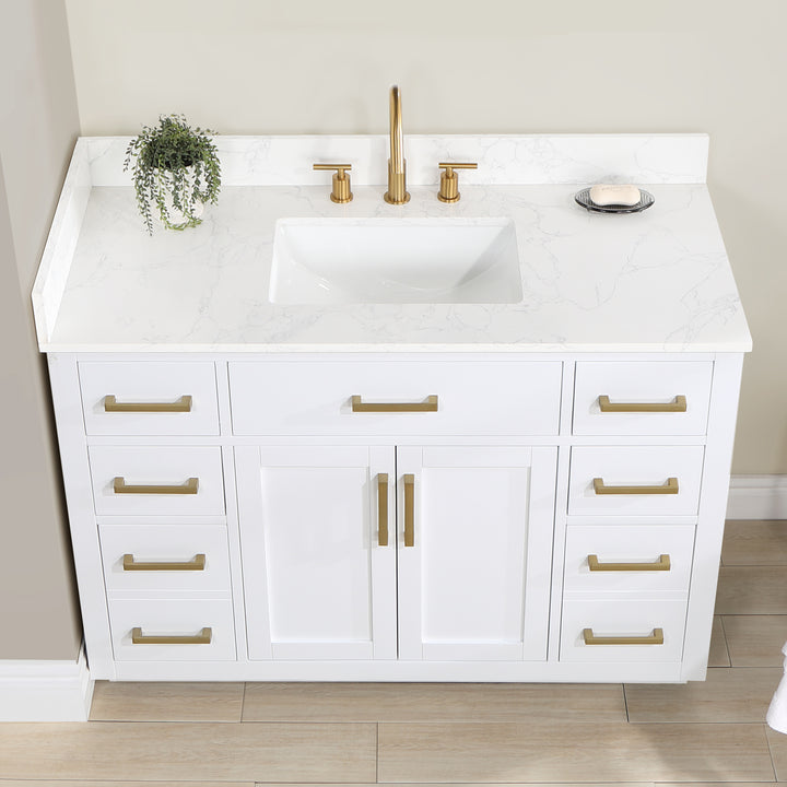 Altair Gavino 48" Single Bathroom Vanity with Composite Stone Countertop 557048-RB-GW