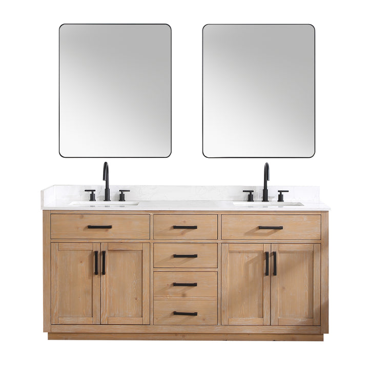 Altair Gavino 72" Double Bathroom Vanity with Composite Stone Countertop