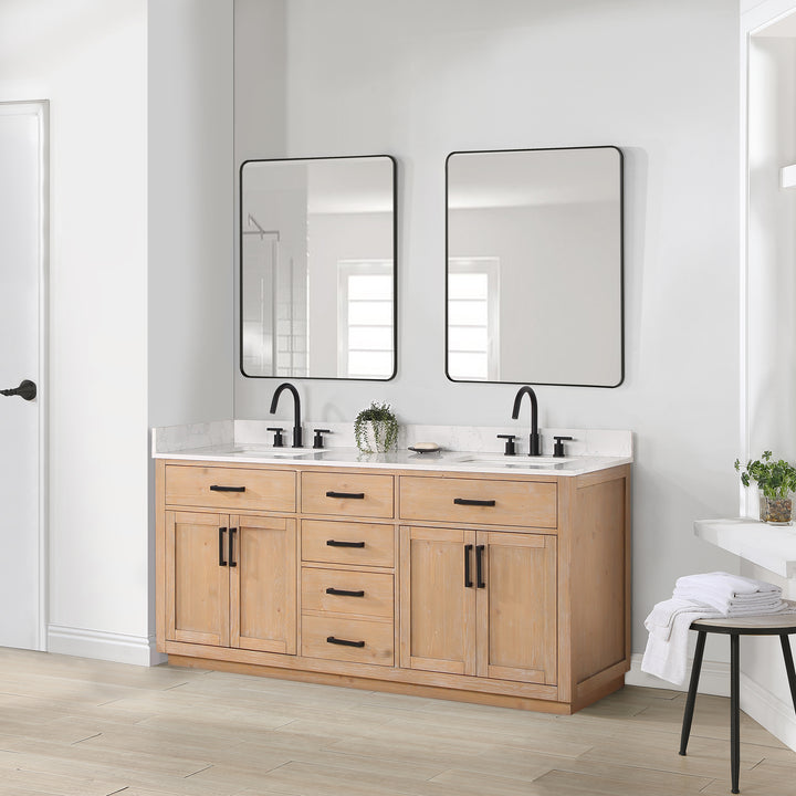 Altair Gavino 72" Double Bathroom Vanity with Composite Stone Countertop