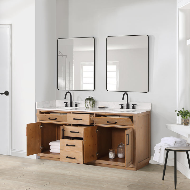 Altair Gavino 72" Double Bathroom Vanity with Composite Stone Countertop