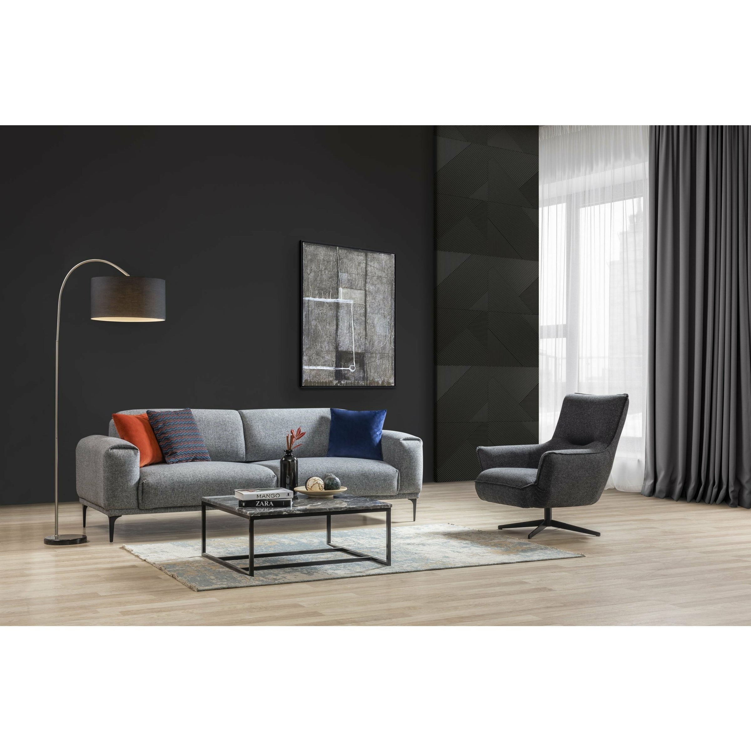 Whiteline Modern Living - Fatsa Swivel Chair CH1757F-DGRY