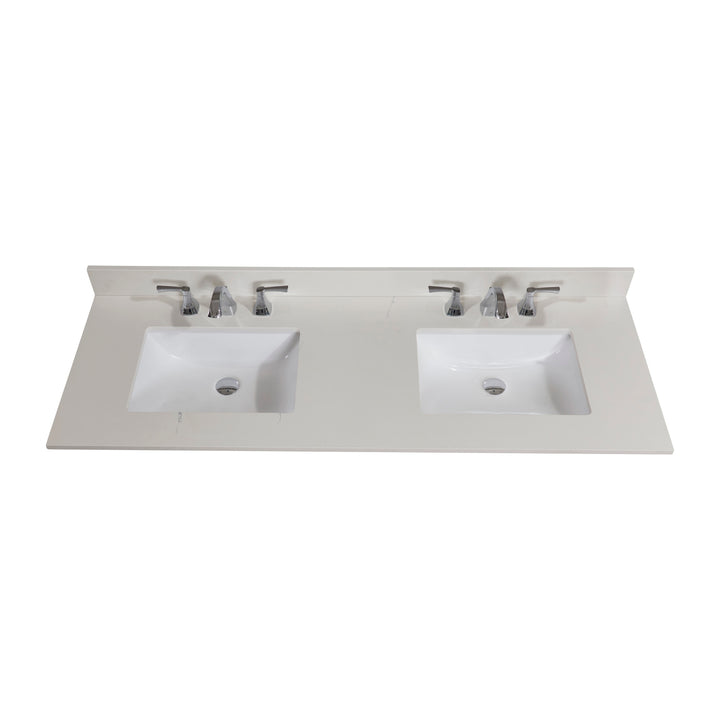 Altair Belluno Double Sink Bathroom Vanity Countertop in Milano White