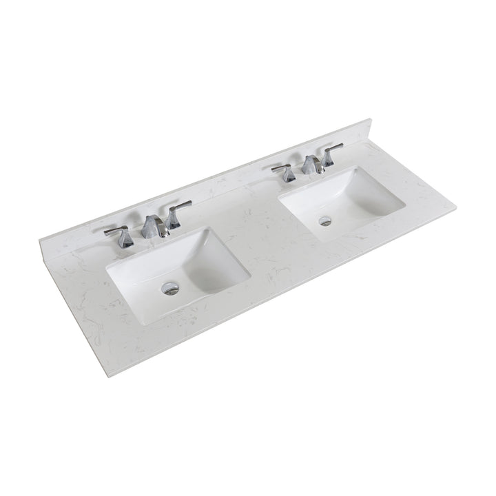 Altair Frosinone Double Sink Bathroom Vanity Countertop in Jazz White