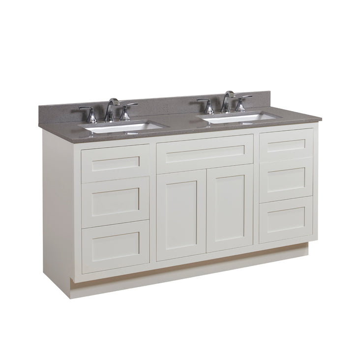 Altair Imperia 61" Double Sink Bathroom Vanity Countertop in Mountain Gray