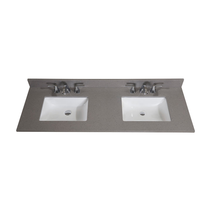 Altair Imperia 61" Double Sink Bathroom Vanity Countertop in Mountain Gray