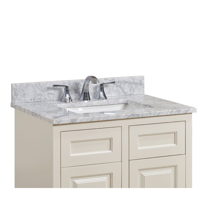 Altair Oristano Single Sink Bathroom Vanity Countertop in White Carrara Marble