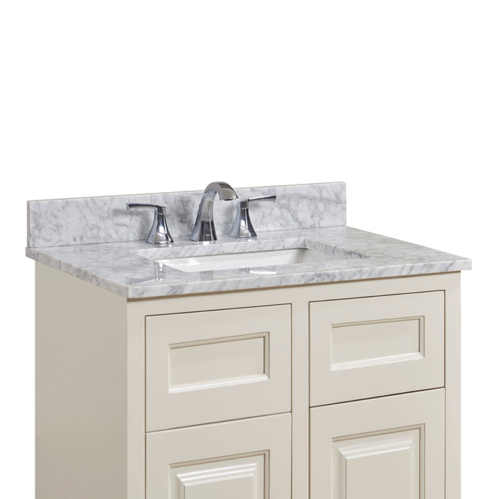 Altair Oristano Single Sink Bathroom Vanity Countertop in White Carrara Marble