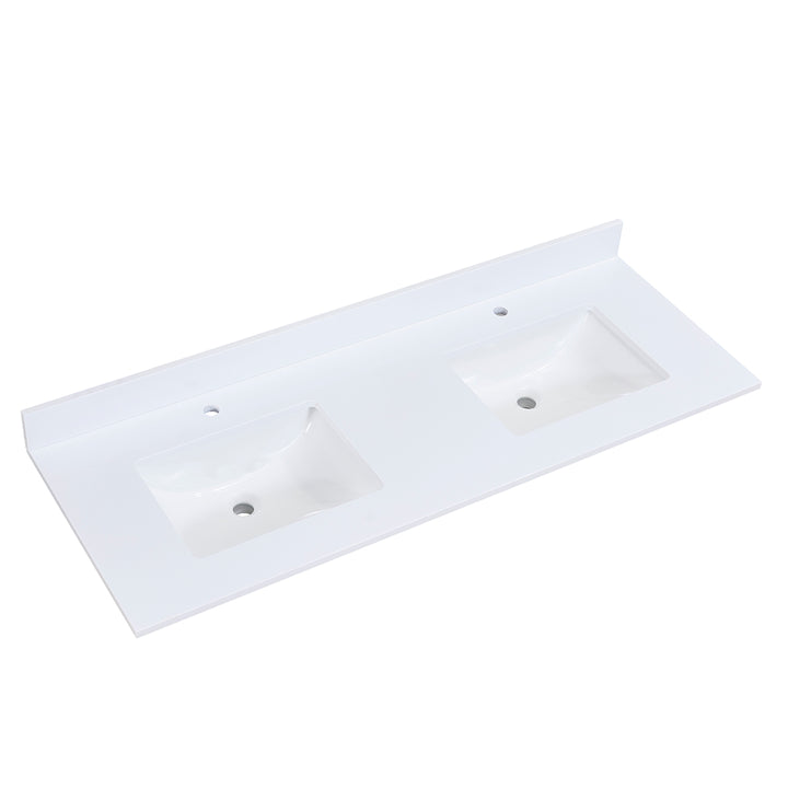 Altair Viterbo Double Sink Bathroom Vanity Countertop in Snow White