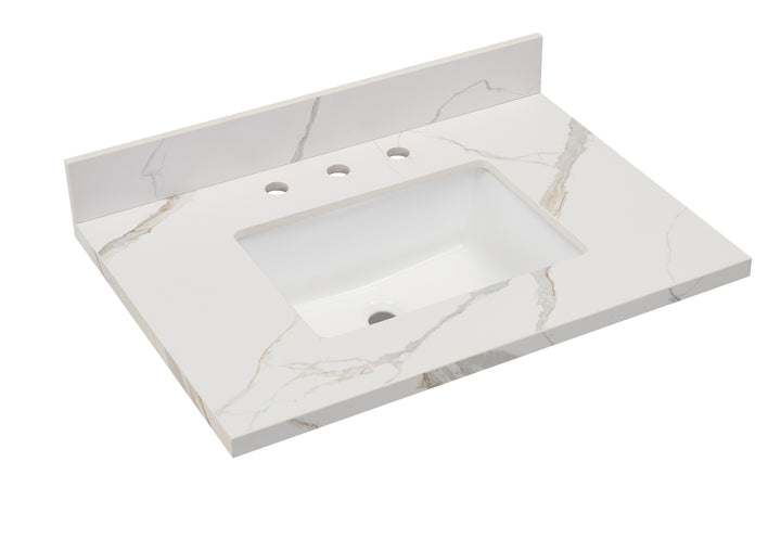 Altair Eivissa Single Sink Bathroom Vanity Countertop in Calacatta White