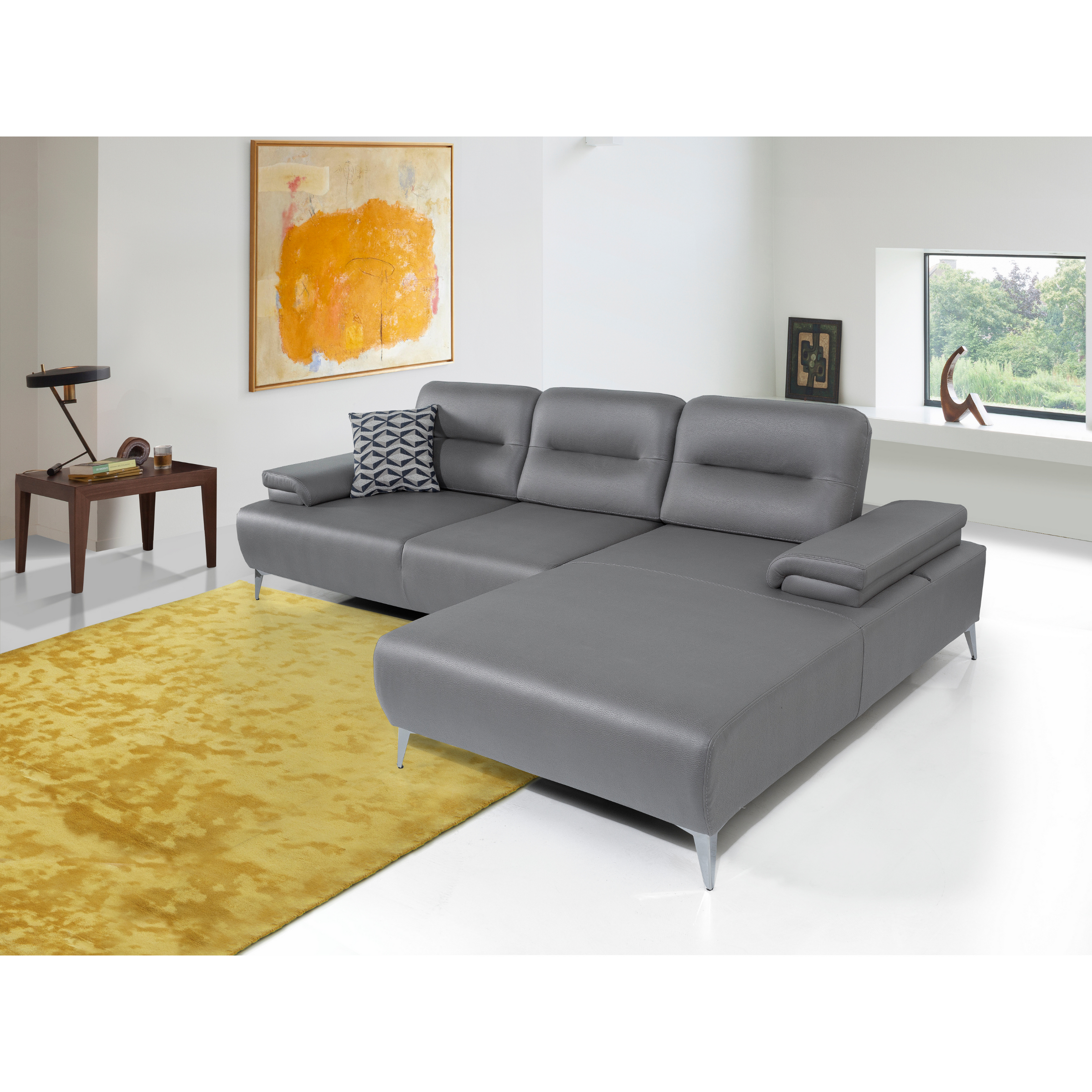 Whiteline Modern Living - Ruslan Sectional SR1759-LGRY