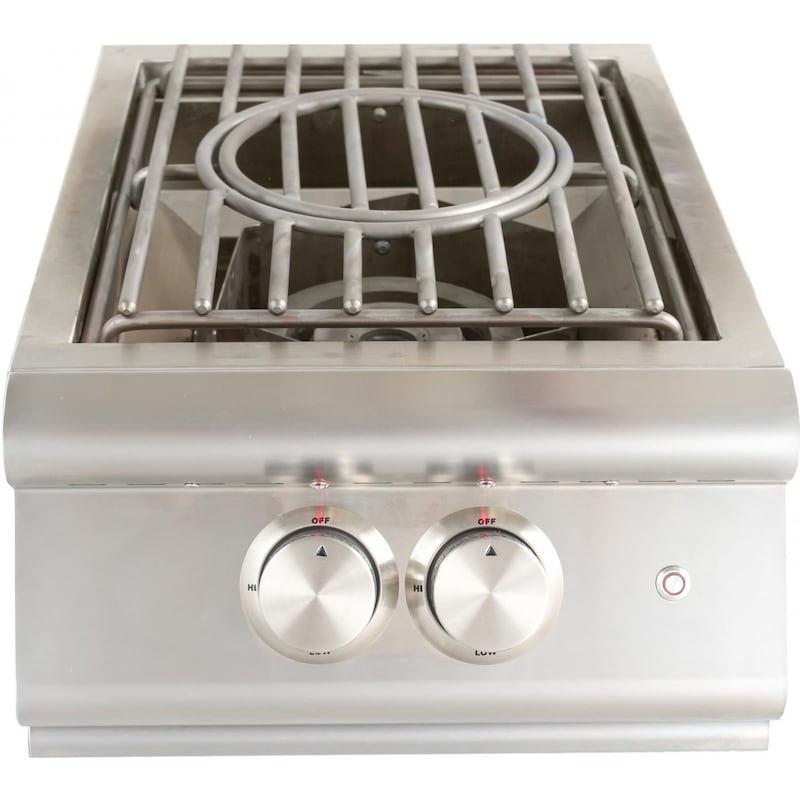 Blaze Premium LTE Built-in Natural Gas High Performance Power Burner w/ Wok Ring & Stainless Steel Lid BLZ-PBLTE3-NG