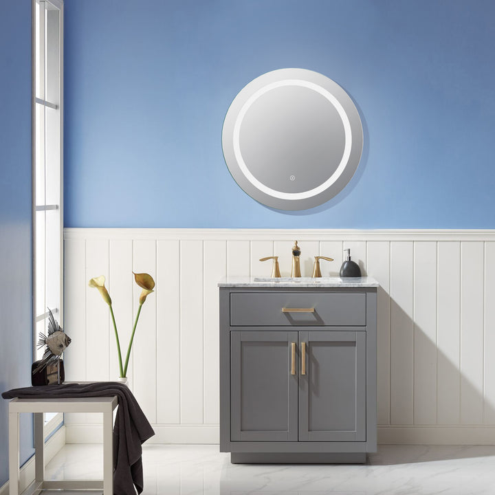 Altair Padova Round Frameless Modern LED Bathroom Vanity Mirror