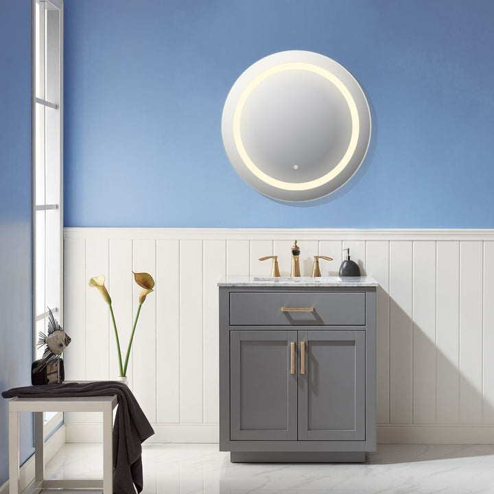 Altair Padova Round Frameless Modern LED Bathroom Vanity Mirror