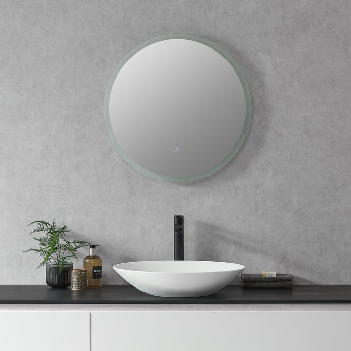 Altair Dimora Round Frameless Modern Bathroom Vanity LED Lighted Wall Mirror