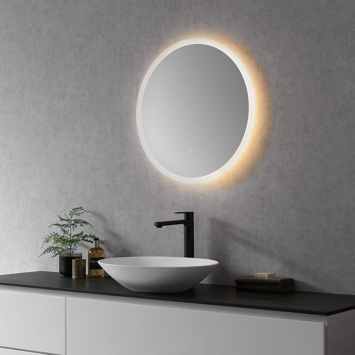 Altair Dimora Round Frameless Modern Bathroom Vanity LED Lighted Wall Mirror