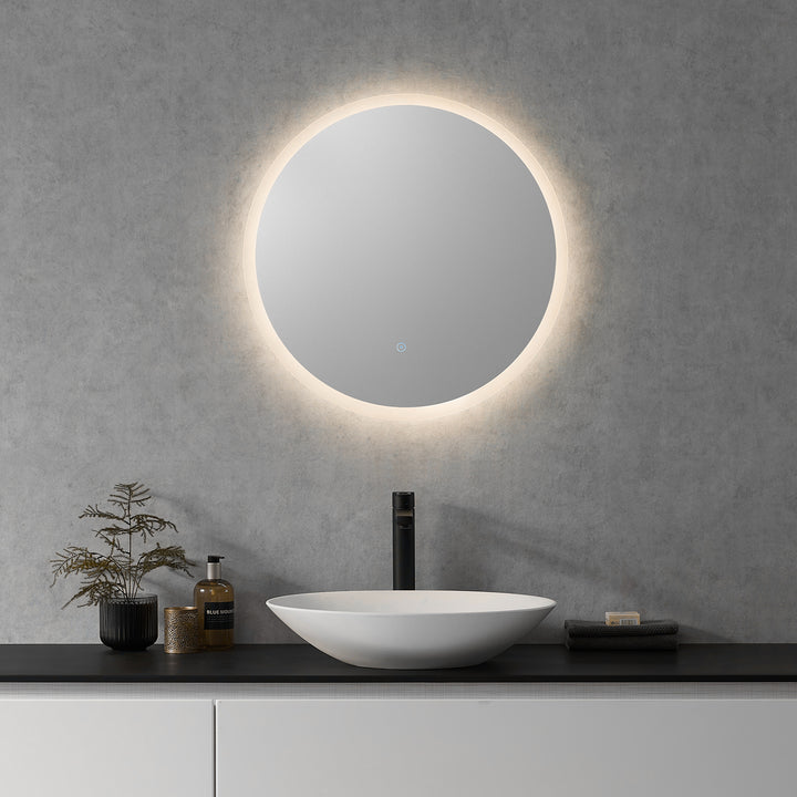 Altair Dimora Round Frameless Modern Bathroom Vanity LED Lighted Wall Mirror