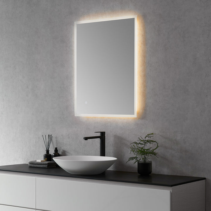 Altair Cassano Rectangle Frameless Modern Bathroom Vanity LED Lighted Wall Mirror